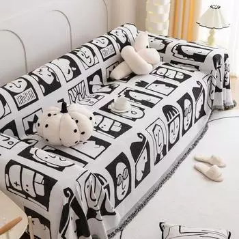 Четырехсезонное мультяшное покрывало с шенилловым рисунком, мягкий чехол для дивана, пылезащитный чехол для дивана с защитой от царапин и кошек, коврик для пикника 180x130