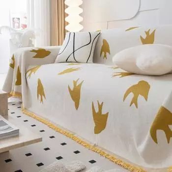 Четырехсезонное трехместное одеяло для дивана, одноместный чехол для дивана из синели, пылезащитный коврик с защитой от царапин для кошек, одеяло для дивана с голубем мира 180x130