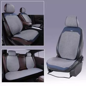 Четырехсезонный автомобильный льняной дышащий чехол для сиденья универсальный чехол для полного комплекта автомобильных сидений защита автомобильных аксессуаров чёрный
