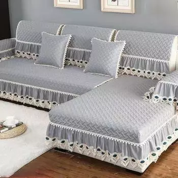 Четырехсезонный Европейский Стиль Большой Юбочный Чехол для Дивана Четырехсезонная Универсальная Нескользящая Диванная Подушка Высококачественная Кружевная Ткань Диванное Полотенце Подушка 45x45cm pillowcase