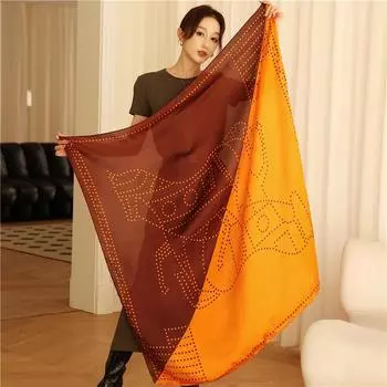 Четырехсезонный стиль 110 * 110 см шелковый гладкий зашифрованный парчовый большой квадратный шарф шарф тонкая шаль дорожный солнцезащитный крем 110X110cm