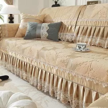 Четырехсезонный универсальный нескользящий чехол для дивана в европейском стиле, стираемый в стиральной машине 30*50 шампанского