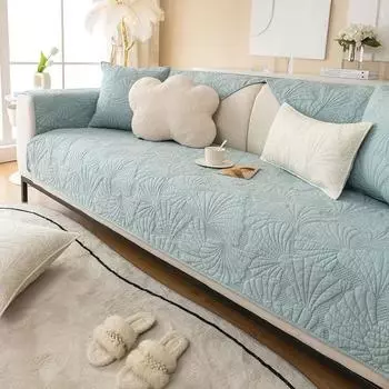 Четырехсезонный универсальный однотонный коврик для дивана, простые стеганые удобные дышащие салфетки для дивана, нескользящие пылезащитные чехлы для дивана 70x70cm 1pcs