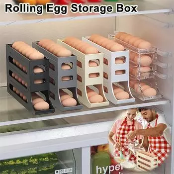 Четырехслойная автоматическая машина для катания яиц большой емкости, кухонная столешница, лоток для яиц, коробка для хранения свежих продуктов, холодильник