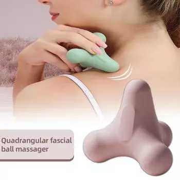 Четырехугольный массажер для фасции, акупунктурный массаж, расслабление мышц, ручной глубокий массажный мяч, успокаивающий массаж тела розовый