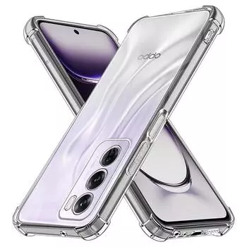 Четырехугольный противоударный чехол TPU для OPPO Reno 12 Pro 5G прозрачный защитный ультратонкий прозрачный полный защитный чехол OPPO Reno 12 Pro 5G чистый