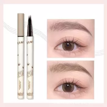 Четырехзубчатый карандаш для бровей, водостойкий и устойчивый к поту, ультратонкий, долговечный карандаш для глаз, очень тонкий, не выцветает и держится 1 мл One Size