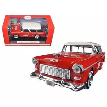 Chevrolet Nomad 1955 with 2 bottle cases metal cart Coca-Cola &