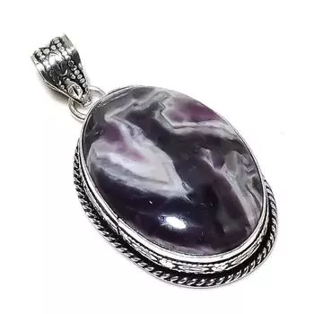 Chevron Amethyst Gemstone 925 Sterling Silver Jewelry Pendant 2.17 j0v94