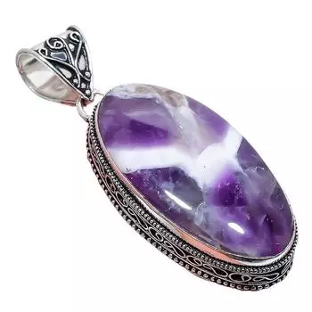 Chevron Amethyst Gemstone Handmade 925 Sterling Silver Jewelry Pendant 2.17 AH-873 2.2 фиолетовый
