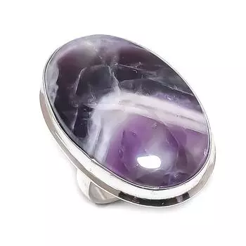 Chevron Amethyst Gemstone Handmade 925 Sterling Silver Jewelry Ring Size 6 m1S85