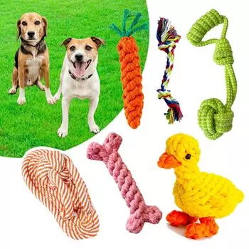 Chew Toy Rope Toy Dog Toy Rope Toy Cotton Teeth Brushing Toy Dental Care Plaque Removal Stress Relief Dog Toy Chew Toy for Pets Strong and Durable