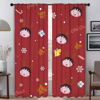 Chi-bi Marukos Home Interior Curtains for Camera Window Curtain for Room 2 Panel Halloween Decoration Partition Shades Living W50xH70cmx2pcs-CL