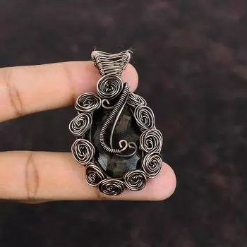Chiastolite Pendant Copper Wire Wrapped Pendant Natural Gemstone Jewelry Copper Wire Wrap Jewelry Handmade Brand New Pendant Engagement Gift