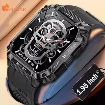 Chibear 1.95 водонепроницаемые мужские умные часы для активного отдыха 100+ режим спорта фитнес-трекер умные часы Bluetooth вызов 400 мАч большой аккумулятор