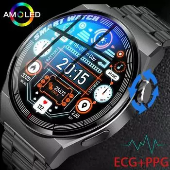 Chibear Bluetooth Call Smart Watch Men Gt3 Pro Amoled 390*390hd Экран Heart Rate Ip67 Водонепроницаемые Smartwatch Man Для Android Ios