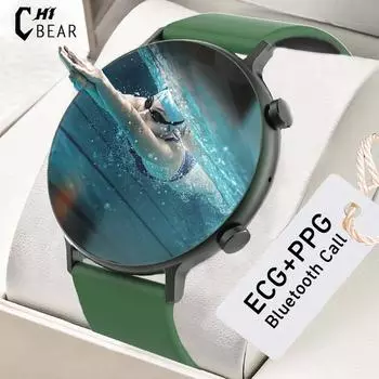 Chibear Ecg + Ppg Bluetooth Call Smart Watch Women Ip67 Водонепроницаемый монитор сердечного ритма Men Smartwatch для Samsung Galaxy Active