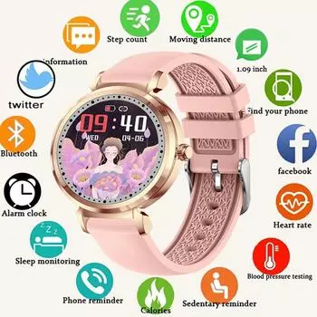 Chibear Fashion 1.09 Hd цветной экран женские умные часы мульти спортивный режим умные часы женские Ip68 водонепроницаемый фитнес-трекер