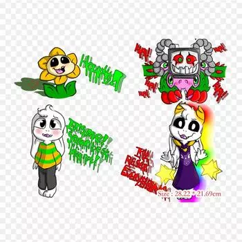Чиби Flowey Undertale Flowey железные нашивки для одежды, наклейки с аппликациями на одежду, термочувствительная нашивка на заказ