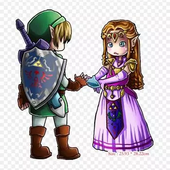 Чиби Oot Легенда об окарине времени Легенда об железе с термопереносной печатью виниловые нашивки наклейки для одежды DIY аппликации моющиеся нашивки