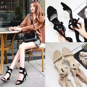 Chic Ankle cross-tied women sandals slippers summer shoes woman talons hauts sandales 7/9cm stiletto high heels sandalias mujer 4.5