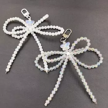 «Шикарная сумка для телефона с пряжкой в виде сердца и подвеской в виде цепочки из бисера» белый