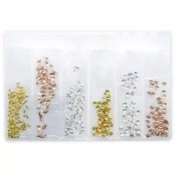 Chic Fit Nail Mixed Jjing Slim Набор деталей для подвесок для ногтей, 6 шт., ZN0081, разные цвета, 1 комплект