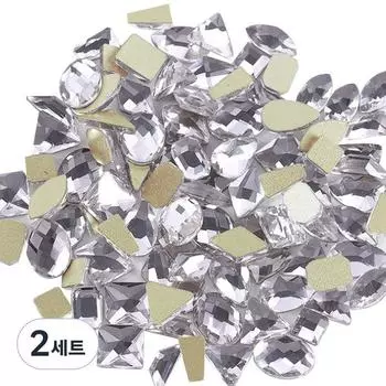 Chic Fit Nail Stone Части ногтей Форма Микс, Серебро CFS003, 2 Набора