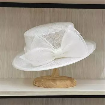 Chic Ins Летняя японская натуральная льняная пряжа с милым бантом женская фетровая кепка женская шляпа Panamjazz head size 57cm