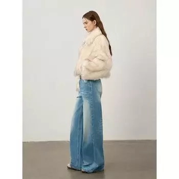 CHIC премиум-смысл экологически чистая меховая куртка женская короткая зимняя новая темная модель ленивый ветер плюшевый топ для женщин S