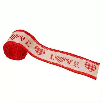 Chic Red Satin Heart Bow Ribbon Roll Ideal For Valentines Day Gift Decor Packaging Valentines Ribbon A