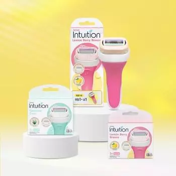 Chic Специальная упаковка ручек Intuition Lemonberry (розовый) + 3 сменных лезвия Lemonberry + 3 сменных лезвия Natural