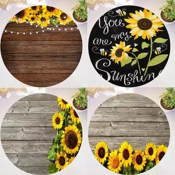 Chic You Are My Sunshine Подсолнух Круглый ковер Гостиная Спальня Современный цветочный ковер Напольный коврик Стул Дом 40