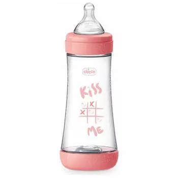 Chicco Baby Bottle Perfect5 4Chicco Baby Bottle Perfect 4M+ 300ml Silicone Pink