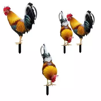Chicken Animal Statue Stakes Acrylic Sign Floor Decoration Chicken Statue for Courtyard Yard Art Sculpture Pathway Porch Lawn