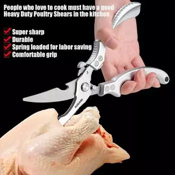 Chicken Bone Kitchen Shears Stainless Steel Kitchen Scissors Perfect for Duck Fish Scale Scissors Meat Cleaver Scissors
