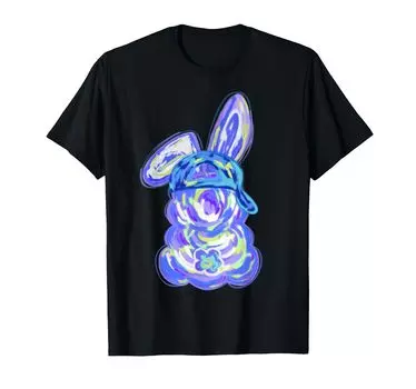 Chicks Dig Me Easter Brushstroke Bunny Blue Toddler Boys T-Shirt чёрный