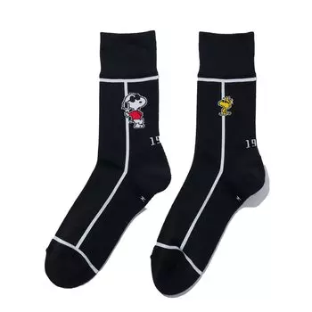 ChicStocks Snoopy Goods Подарочные носки Snoopy Носки Сделано в Японии Линия JOE COOL Черный x [CHICSTOCKS] Official Мужские Женские (1001 Белый с оттенком, М)