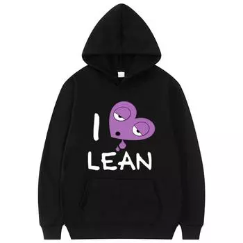 Chief Keef Pattern Print Hoodie I Love Lean Hoodies Hip Hop Music Sweatshirt Fashion Men Tops Streetwear for Cute Women S