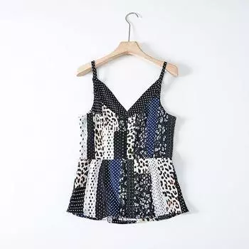 Chiffon Print Camisole Fashion Women s Summer Wear Base Clothing inside and outside Can Be Worn Easiest for Match Slim Looking Good Texture 610 Dot Print 2