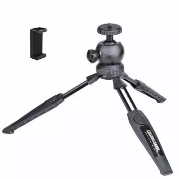 CHIHEISENN Настольная камера для смартфона с регулируемой ножкой, бесплатная цифровая, совместимая с черным штативом, штативом, длиной, мини, компактным, легким, для путешествий,