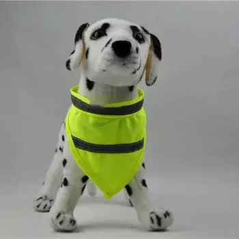 Чихуахуа Тедди Нагрудники для домашних животных Светоотражающее полотенце для слюны собаки Флуоресцентный шарф для собак Бандана для собак Светящийся ошейник для собак на липучке 30-36cm