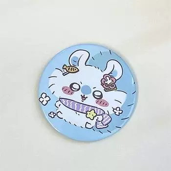 Chiikawa Cartoon Маленькое круглое карманное зеркало для путешествий Портативное зеркало для девочек Мини Милое зеркало для макияжа Красивый косметический инструмент