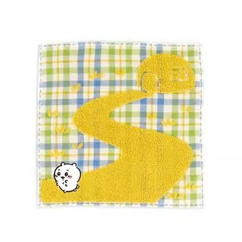 Chiikawa Check Towel Handkerchief Yellow Gauze Pile Cute 41-1030070 Approx. 25 x 25 cm