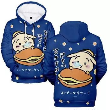Chiikawa унисекс мультфильм толстовки тай-дай толстовка уличная толстовка с капюшоном мужчины женщины косплей спорт XS