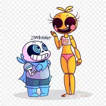 Чика и Санс Five Nights At Freddy s 2 Undertale термонаклейки для одежды футболка сумка теплопередающие наклейки железные нашивки