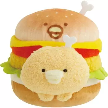 Chikip Dancers Burger Plush Bone Chicken Tomato MO54501 San-X Toy, (Chicken Burger)