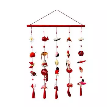 Chikyuya Hanging Stick Decoration Tapestry Hanging Hanging Hanging Hina Hanging Peach Hina Hina Hina Festival First Festival [5 Decorations, 78316] красный