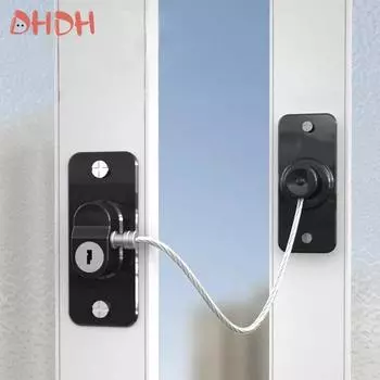 Child Safety Lock Window Lock 180 Degree Rotation Stainless Steel Cable Use Screws To Fix Safety Accessories Security Protection