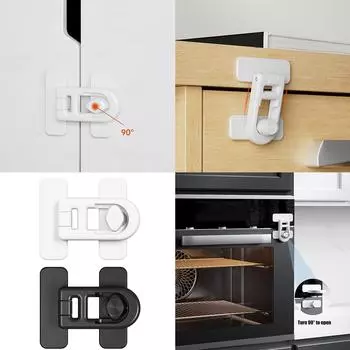 Замок для духовки с защитой от детей Термостойкие защелки для кухонных приборов с защитой от детей Защелки для духовки с защитой от детей для младенцев и малышей чёрный